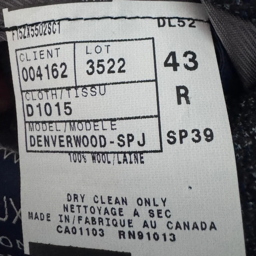Cremieux Collection Mens Blue Textured Two Button‎ Blazer Sport Coat 43R Canada